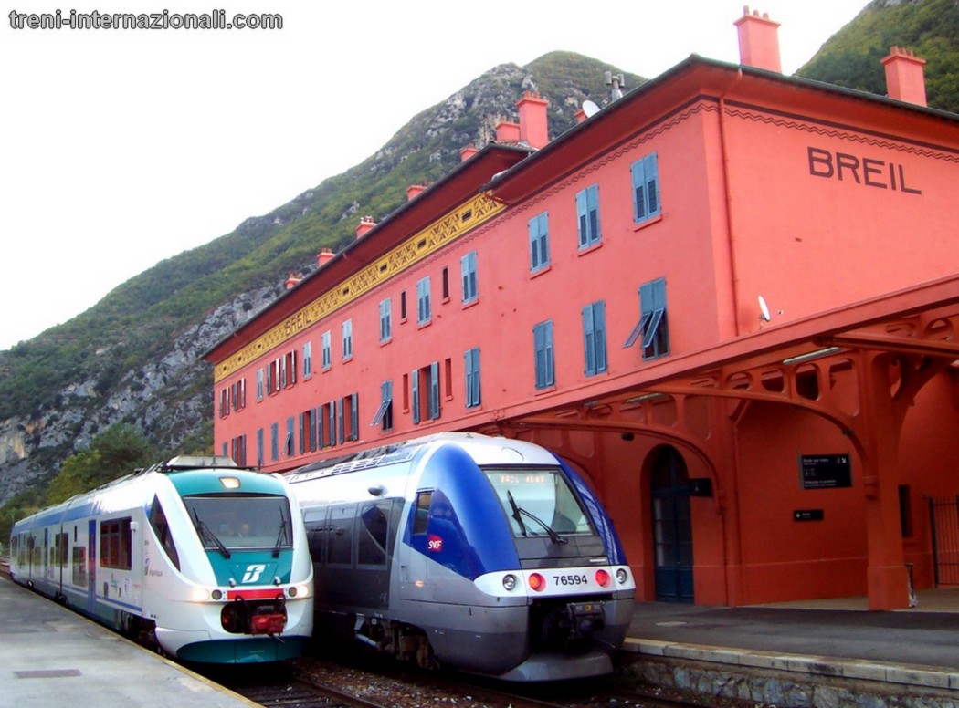 A Breil sur Roya treno da Nizza e treno Cuneo - Ventimiglia