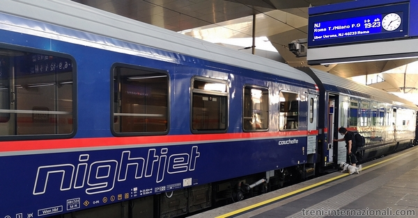 Treno EuroNight "NightJet" da Vienna a Milano e Roma