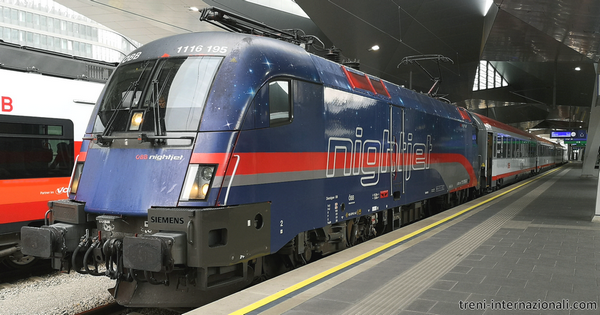 Treno NightJet da Vienna a Milano e Roma