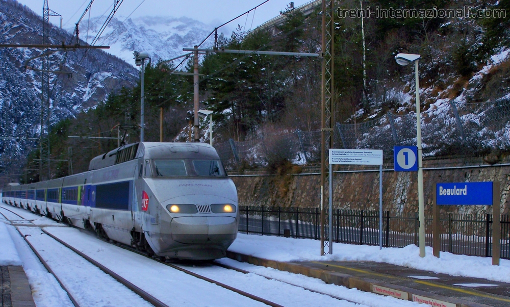 Treno EuroCity TGV Parigi - Milano a Beaulard