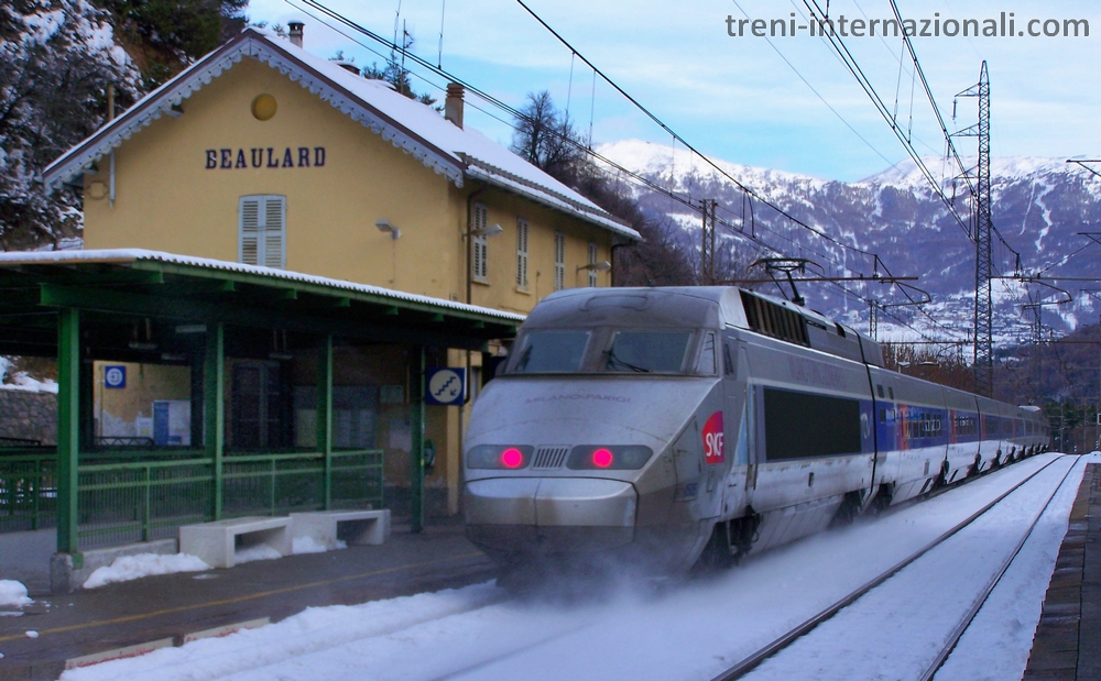 Treno EuroCity TGV Parigi - Milano a Beaulard