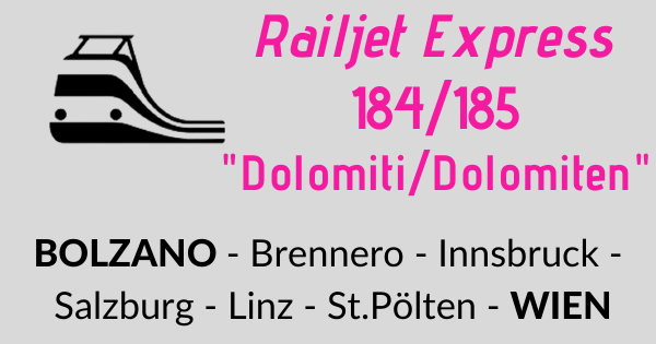 EuroCity 184/185 "Dolomiti/Dolomiten" Bolzano - Vienna
