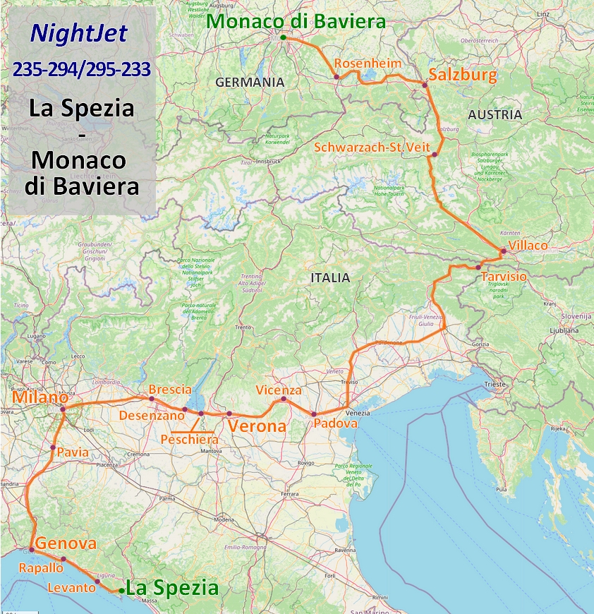 Nightjet 235-294/295-233 La Spezia - Monaco di Baviera