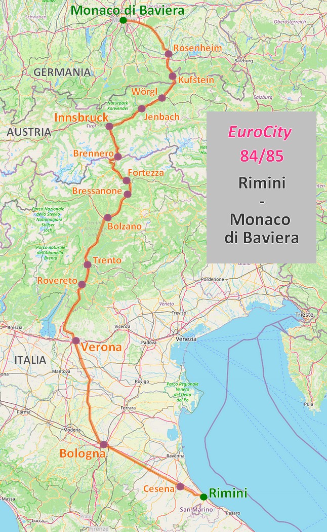 EuroCity 84/85 (Rimini -) Bologna - Monaco di Baviera